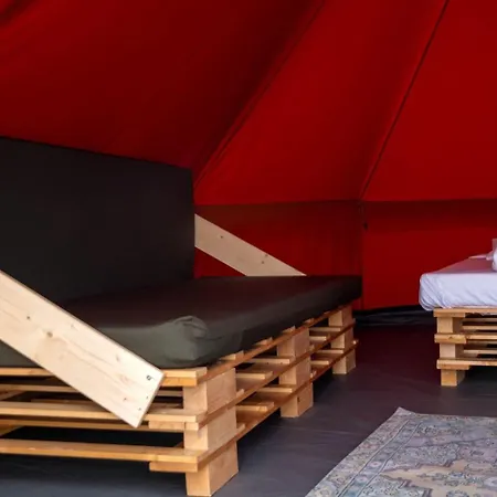 Stylish Glamping Tent With Shaded Terrace & Ambient Lighting In District, Portugal